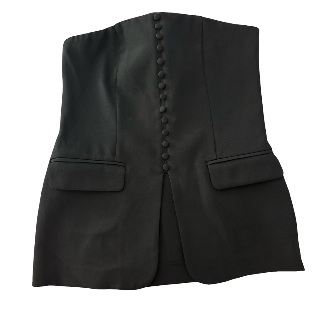 NWT Black Buttoned Front Tube Top